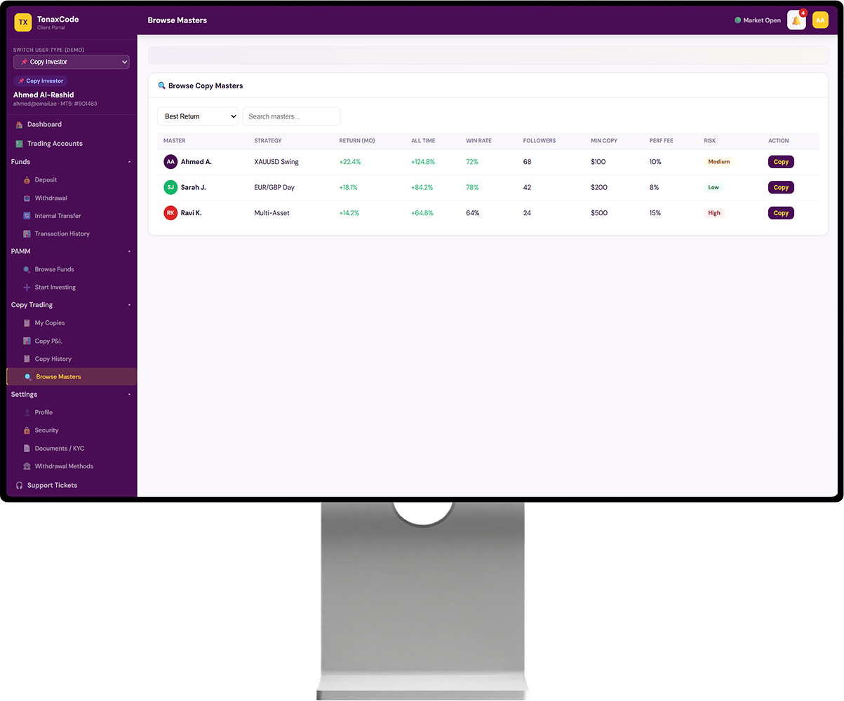 Browse strategies screen