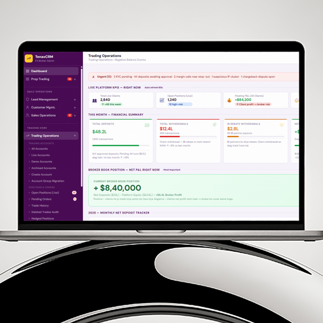 Trader dashboard home